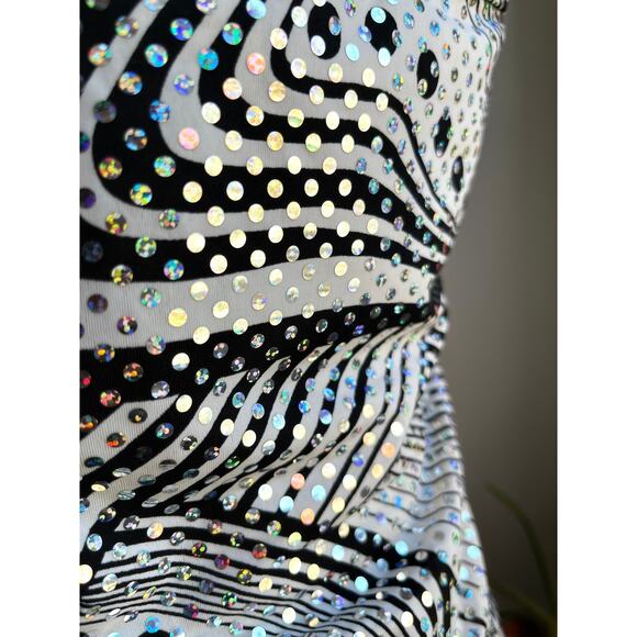 Y2K Self Esteem Psychedelic Halter Top | Glam Rock Party Top | L - Picture 5 of 8